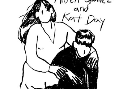 Sketch of Aiden Gamez and Kat Day
